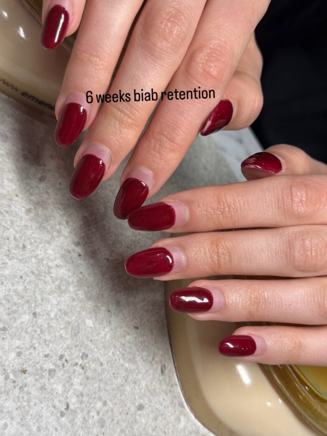 6 weeks Biab retention. The recommendation for getting refills is 3-4 weeks. More than that the risk of infection and nail damage getting higher and higher. #biabnailsmelbourne #melbournebiabnails #southmorang #builderinabottle
